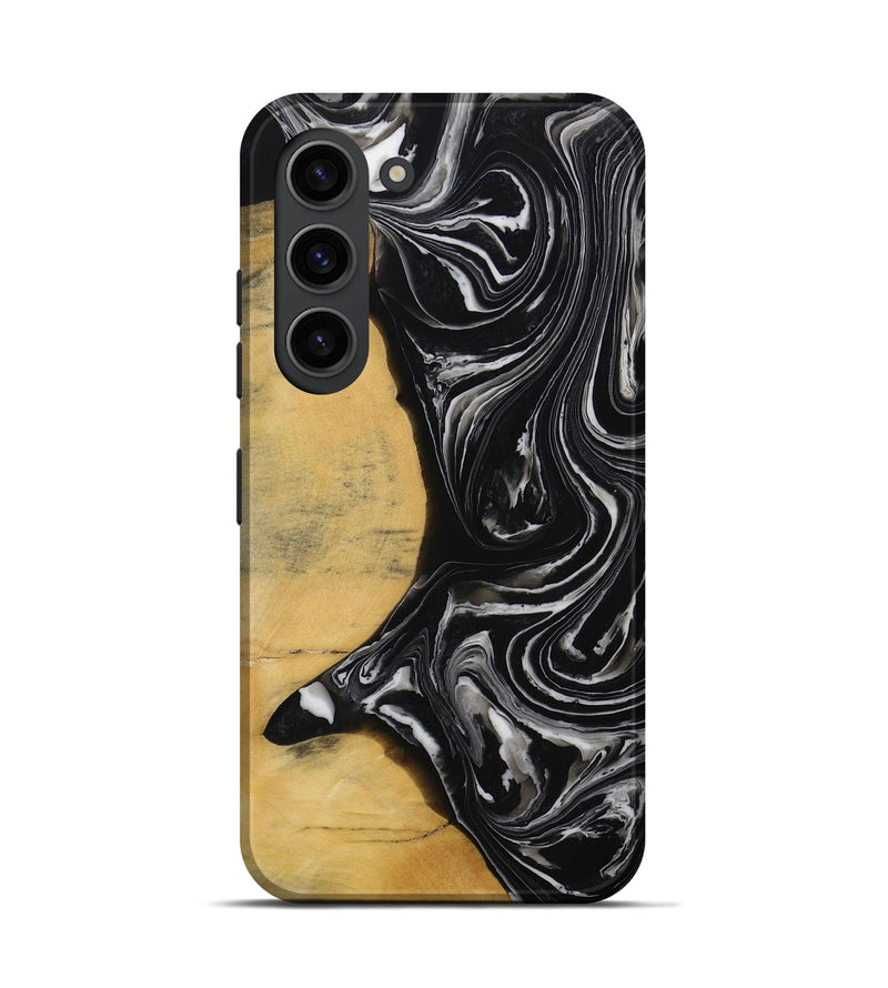 Galaxy S23 Wood Live Edge Phone Case - Texanna (Black & White, 731772)