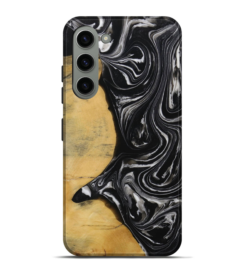 Galaxy S23 Plus Wood Live Edge Phone Case - Texanna (Black & White, 731772)