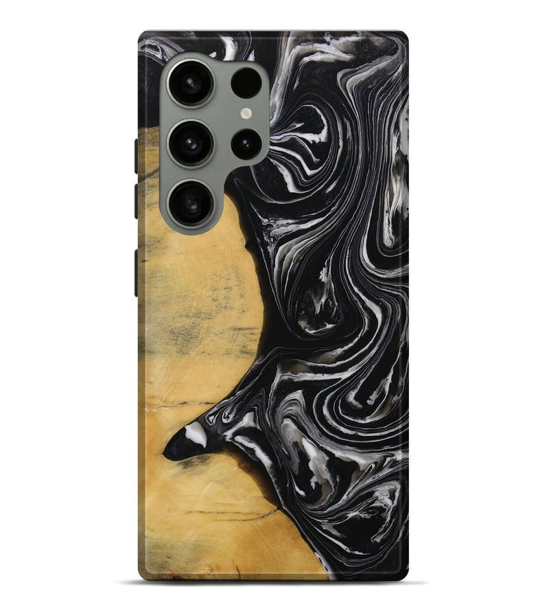 Galaxy S24 Ultra Wood Live Edge Phone Case - Texanna (Black & White, 731772)