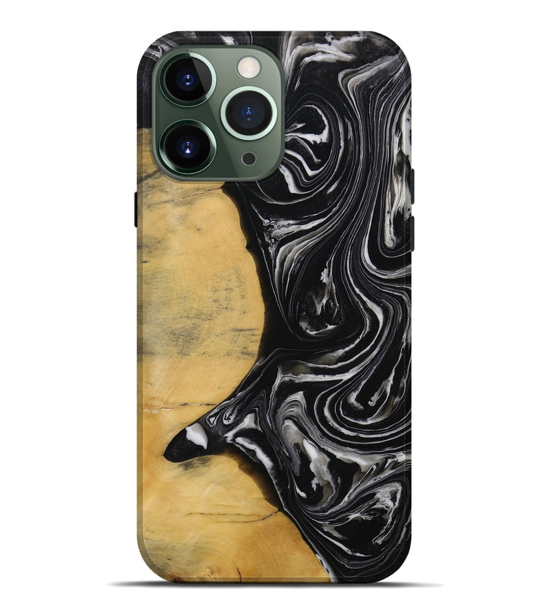 iPhone 13 Pro Max Wood Live Edge Phone Case - Texanna (Black & White, 731772)