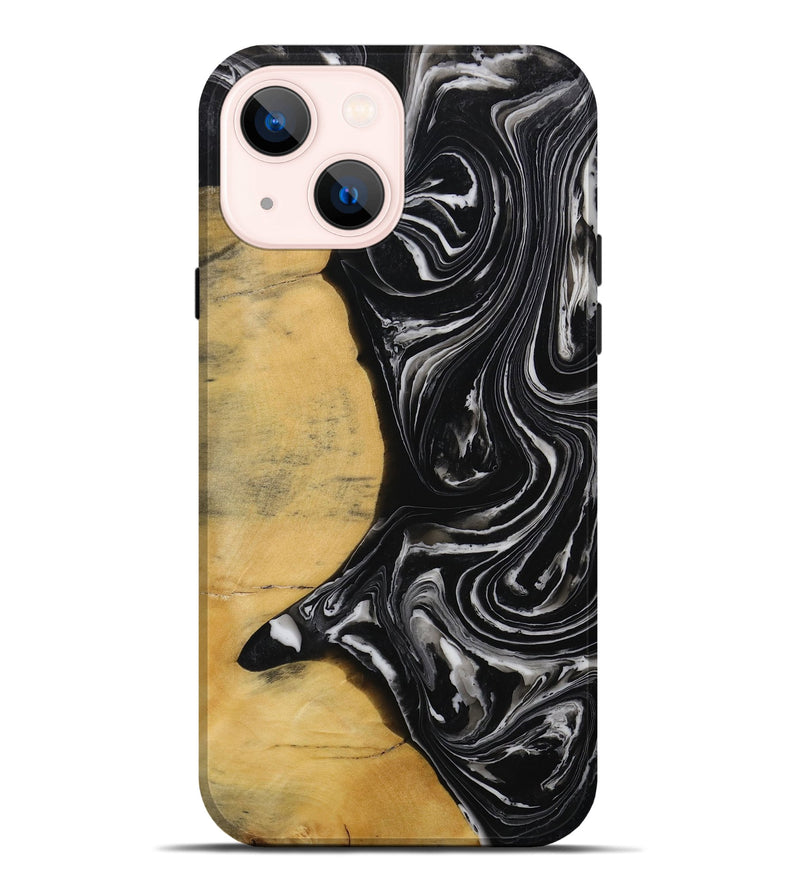 iPhone 14 Plus Wood Live Edge Phone Case - Texanna (Black & White, 731772)