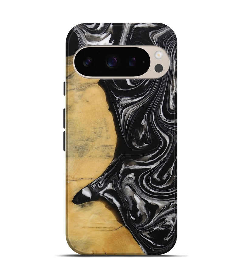 Pixel 9 Wood Live Edge Phone Case - Texanna (Black & White, 731772)