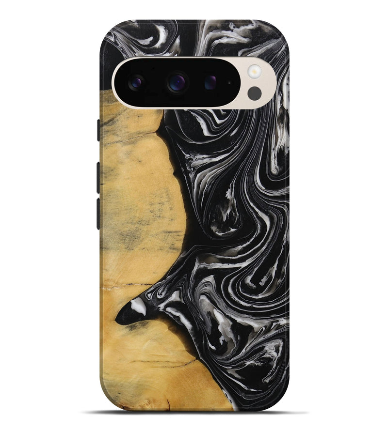 Pixel 9 Pro XL Wood Live Edge Phone Case - Texanna (Black & White, 731772)