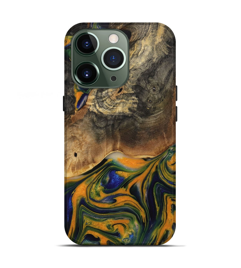 iPhone 13 Pro Wood Live Edge Phone Case - Taryn (Blue, 731774)