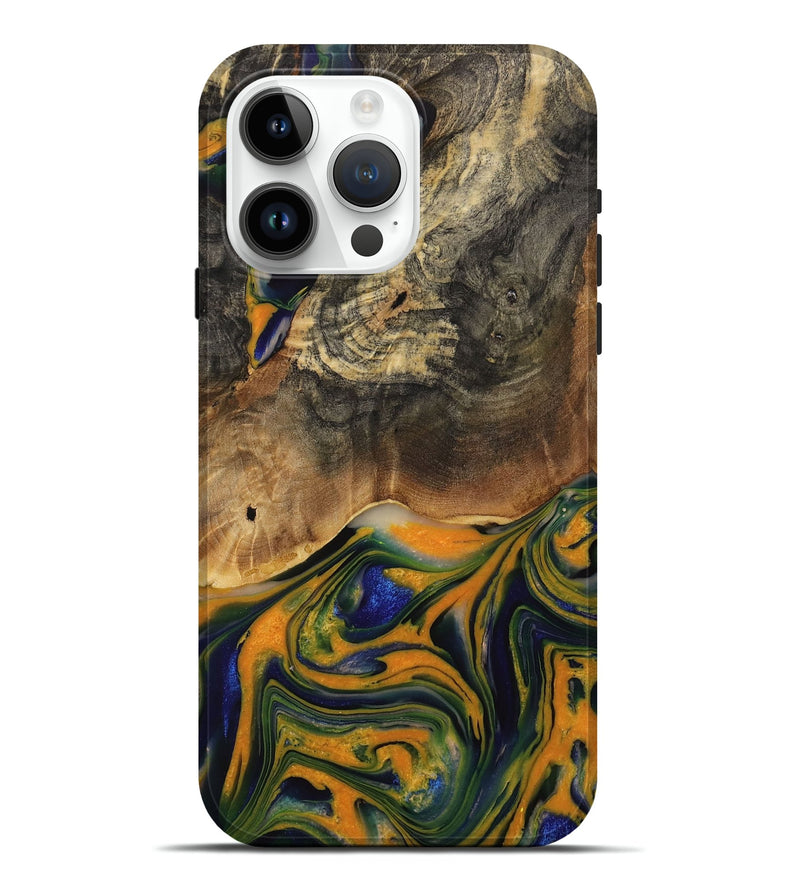 iPhone 15 Pro Max Wood Live Edge Phone Case - Taryn (Blue, 731774)