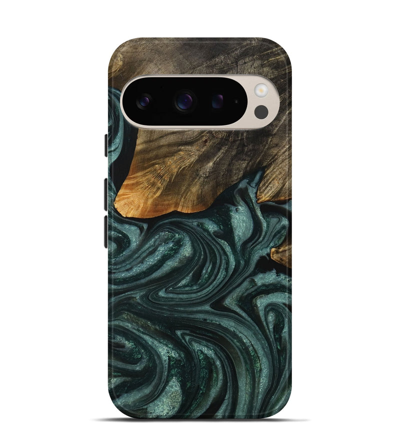 Pixel 9 Wood Live Edge Phone Case - Darell (Green, 731777)