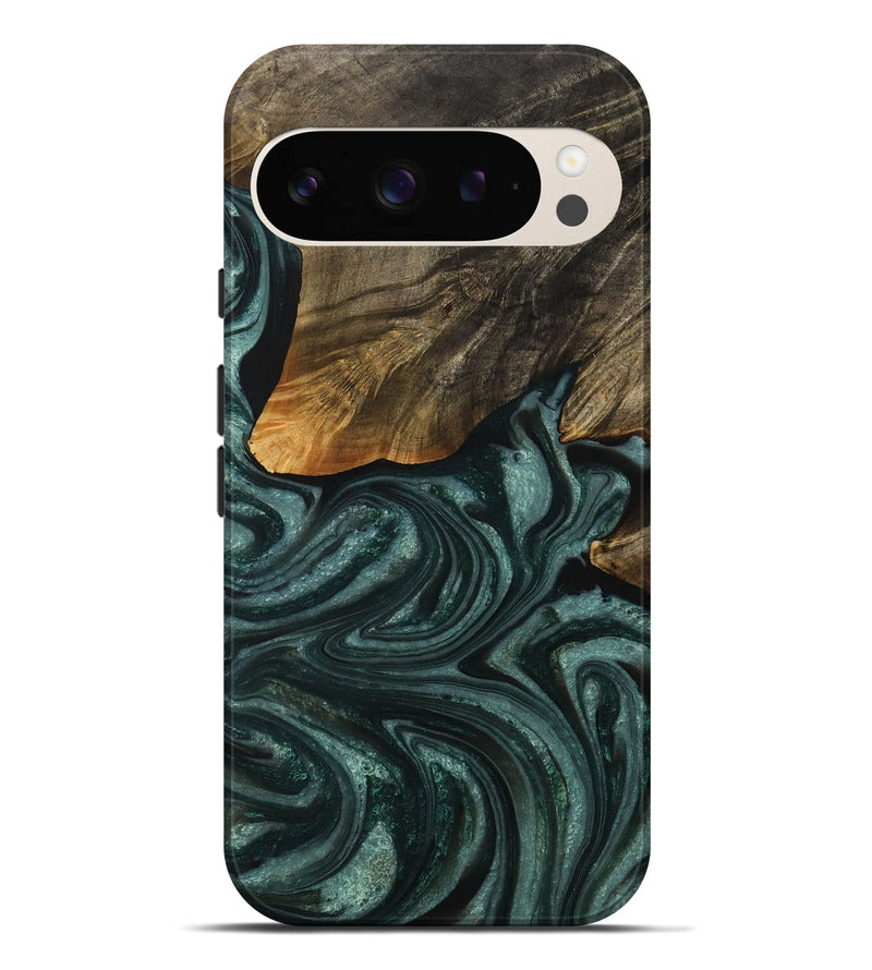 Pixel 9 Pro XL Wood Live Edge Phone Case - Darell (Green, 731777)