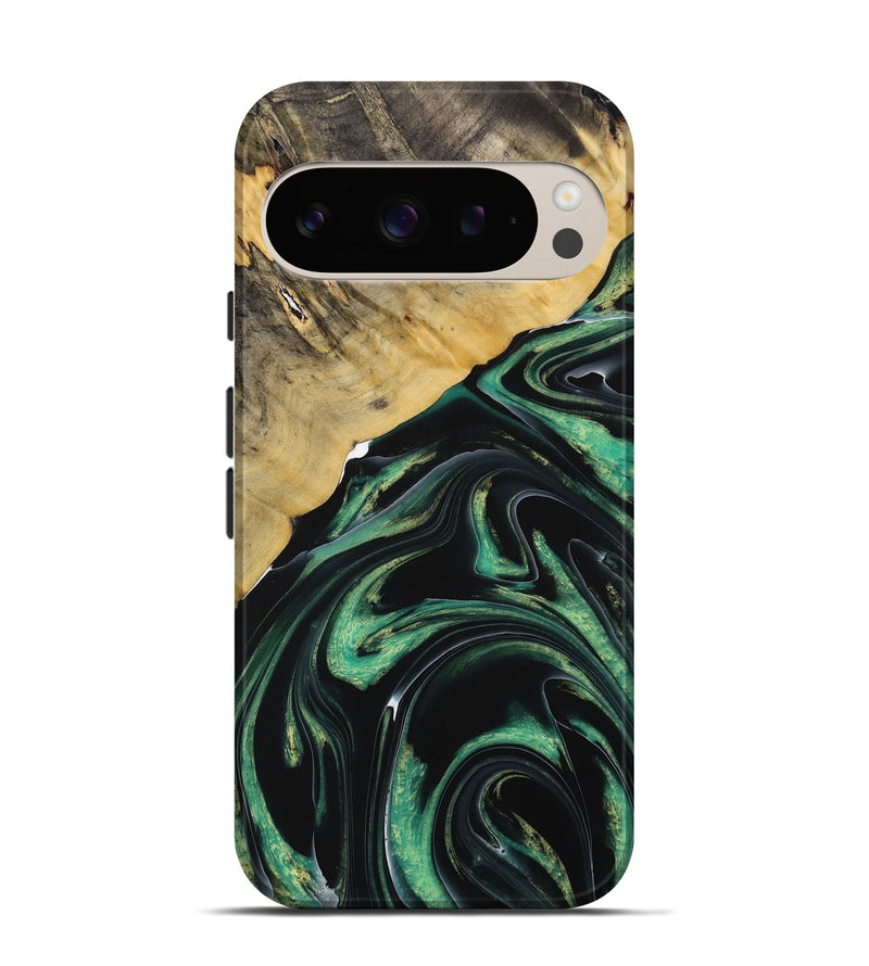 Pixel 9 Wood Live Edge Phone Case - Sherill (Green, 731778)