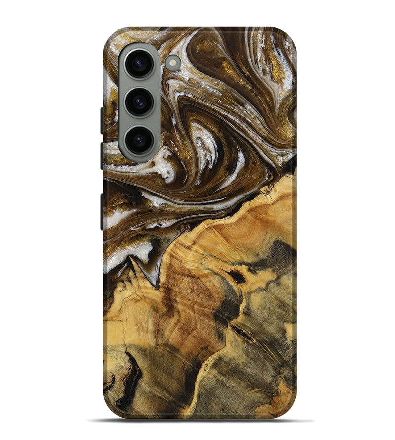 Galaxy S23 Plus Wood Live Edge Phone Case - Clabe (Black & White, 731779)