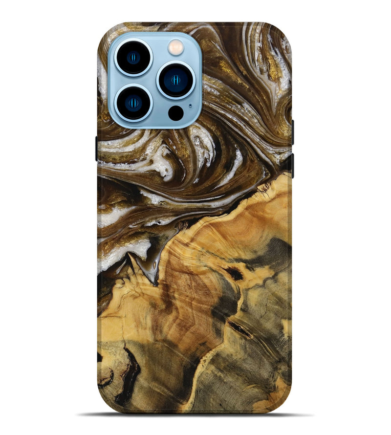 iPhone 14 Pro Max Wood Live Edge Phone Case - Clabe (Black & White, 731779)