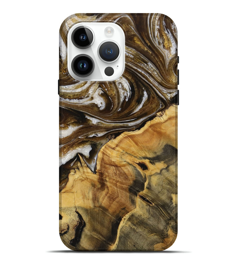 iPhone 15 Pro Max Wood Live Edge Phone Case - Clabe (Black & White, 731779)