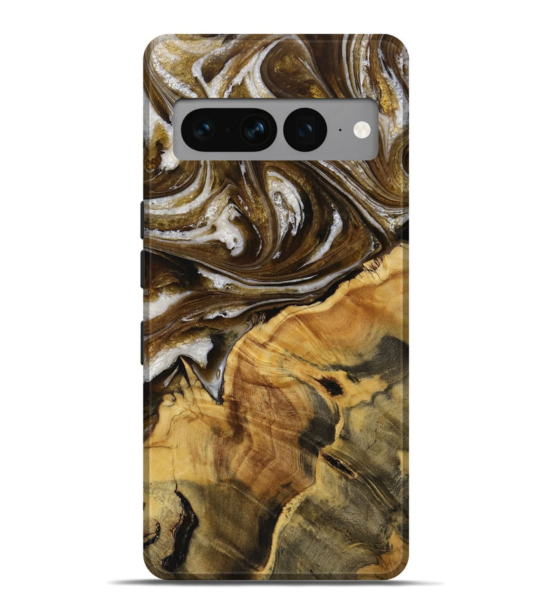 Pixel 7 Pro Wood Live Edge Phone Case - Clabe (Black & White, 731779)