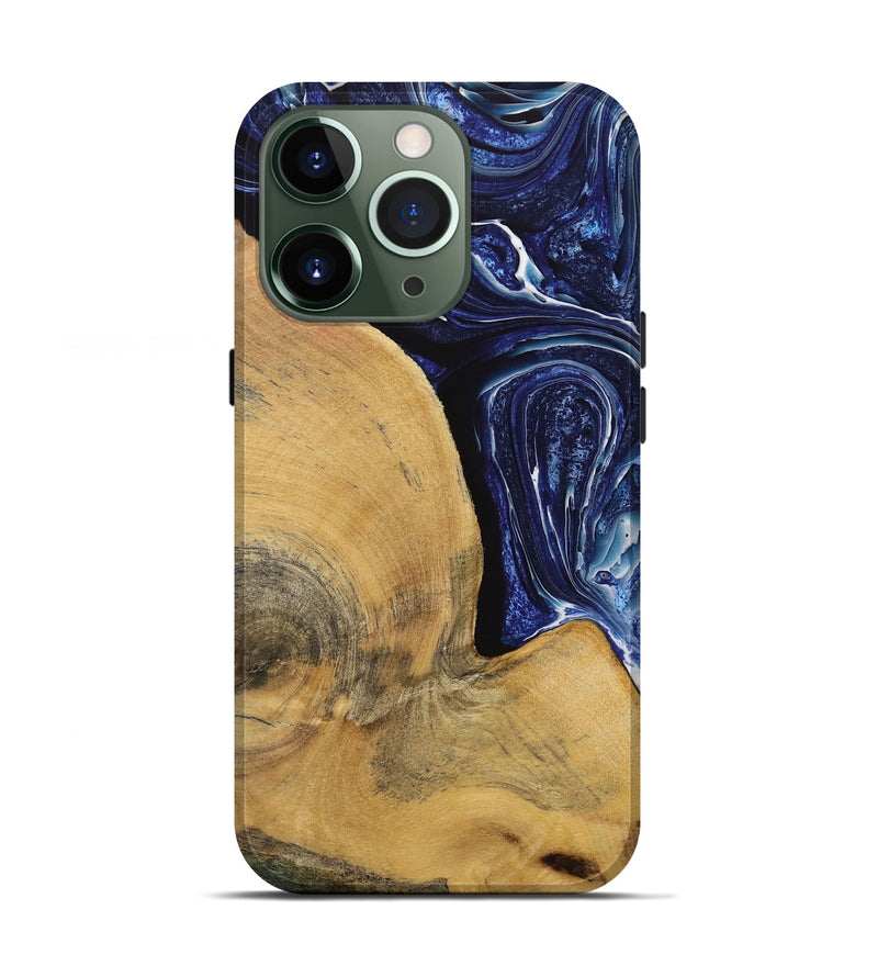 iPhone 13 Pro Wood Live Edge Phone Case - Trey (Blue, 731780)