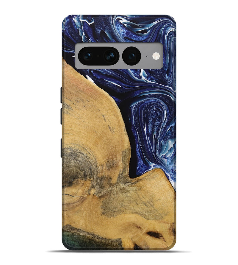 Pixel 7 Pro Wood Live Edge Phone Case - Trey (Blue, 731780)