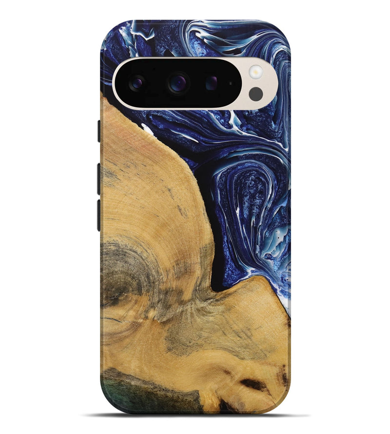 Pixel 9 Pro XL Wood Live Edge Phone Case - Trey (Blue, 731780)