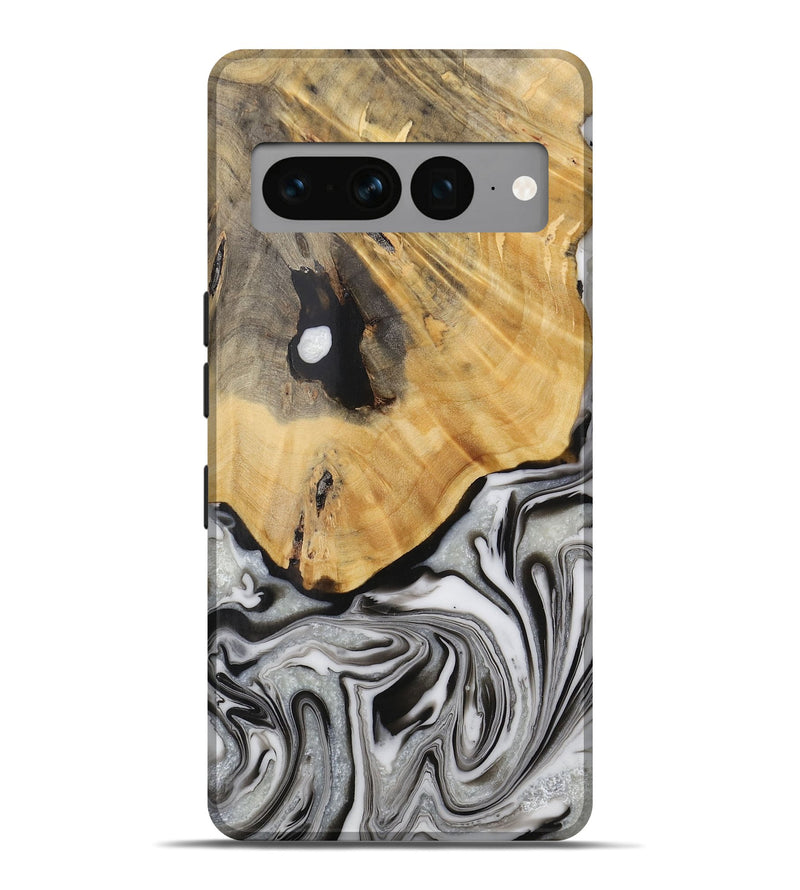 Pixel 7 Pro Wood Live Edge Phone Case - Phyllys (Black & White, 731781)