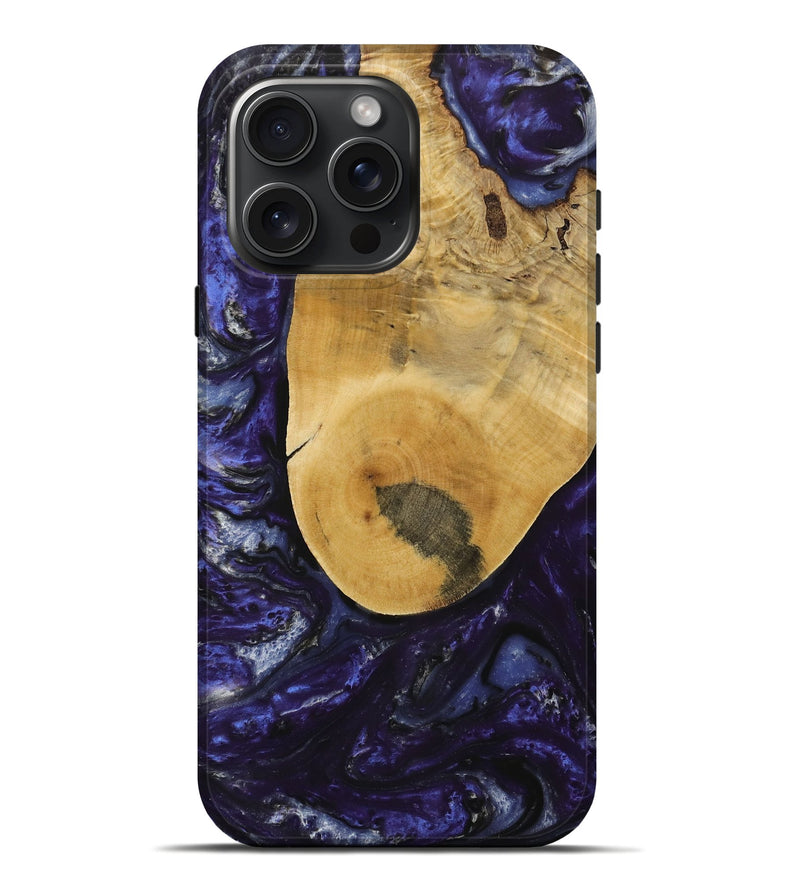 iPhone 16 Pro Max Wood Live Edge Phone Case - Angel (Purple, 731782)