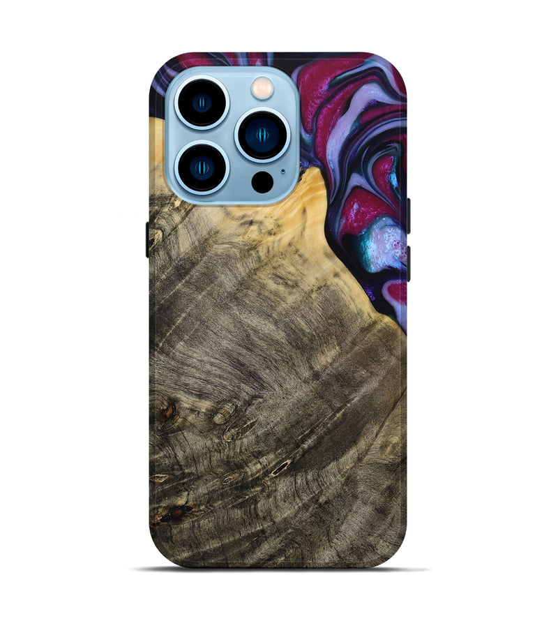 iPhone 14 Pro Wood Live Edge Phone Case - Daulton (Purple, 731784)