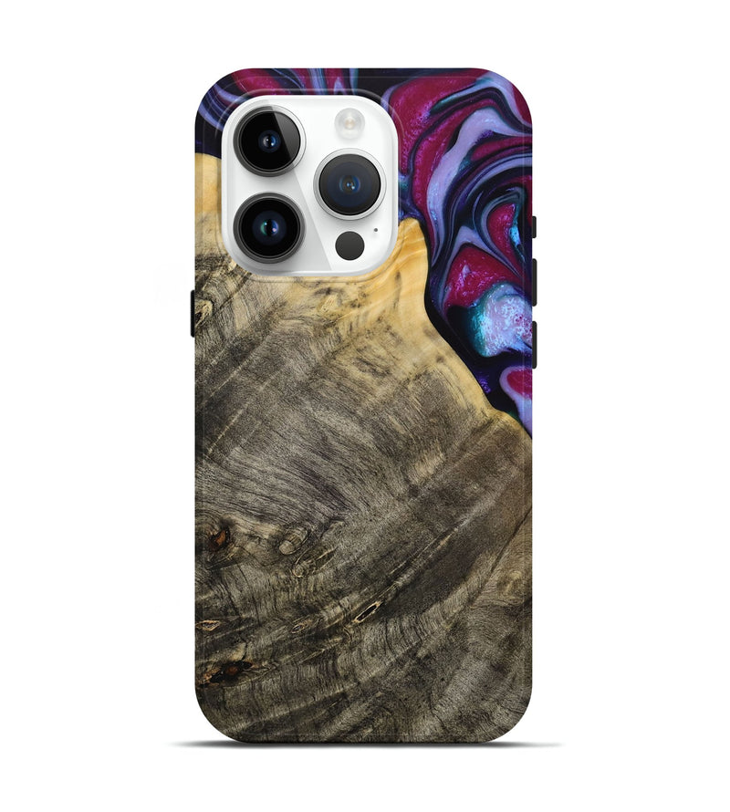 iPhone 15 Pro Wood Live Edge Phone Case - Daulton (Purple, 731784)