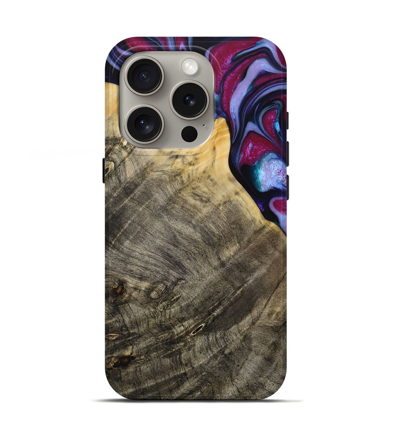 iPhone 16 Pro Wood Live Edge Phone Case - Daulton (Purple, 731784)