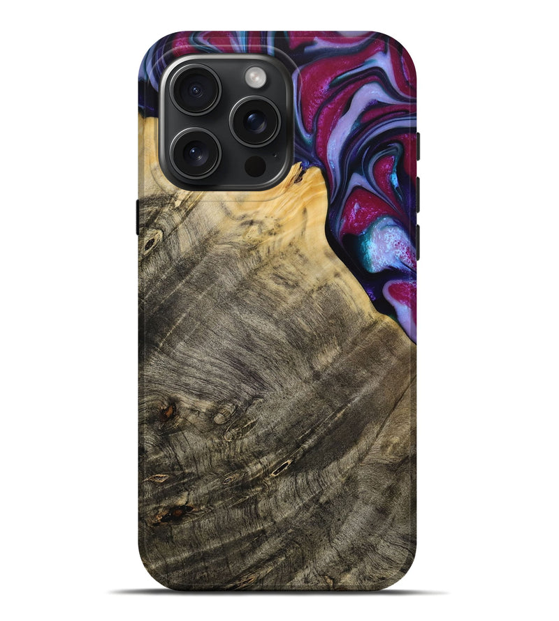 iPhone 16 Pro Max Wood Live Edge Phone Case - Daulton (Purple, 731784)