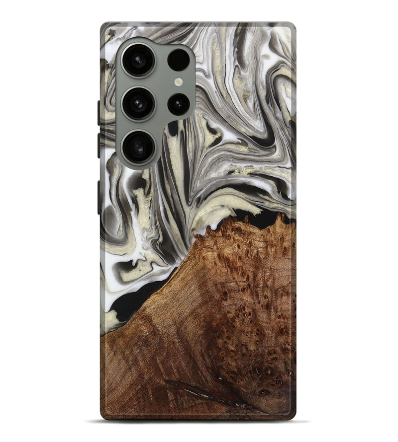 Galaxy S24 Ultra Wood Live Edge Phone Case - Jadon (Black & White, 731785)