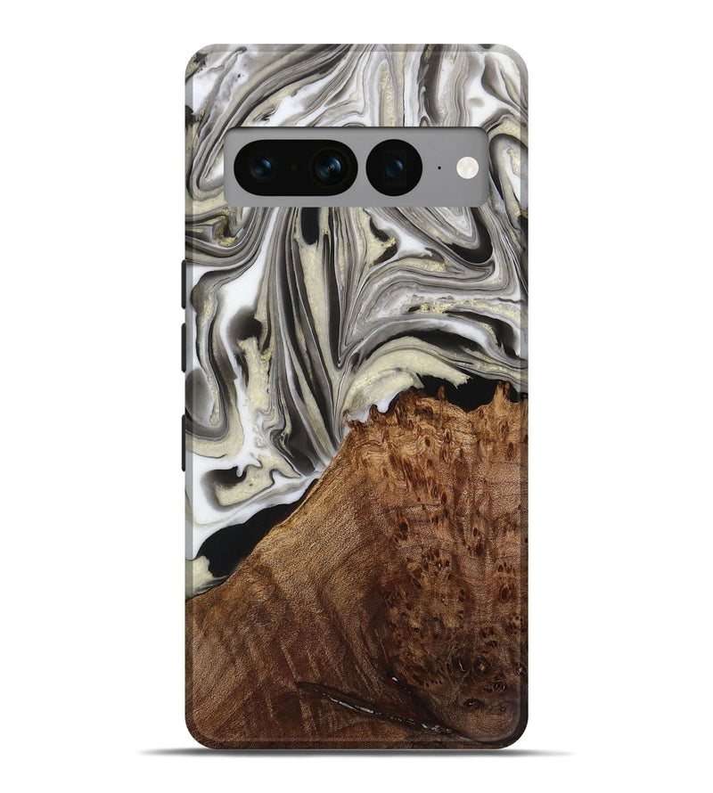 Pixel 7 Pro Wood Live Edge Phone Case - Jadon (Black & White, 731785)