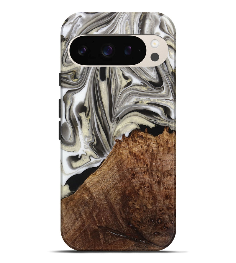 Pixel 9 Pro XL Wood Live Edge Phone Case - Jadon (Black & White, 731785)