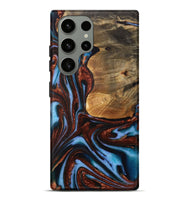 Galaxy S23 Ultra Wood Live Edge Phone Case - Gilford (Teal & Gold, 731786)