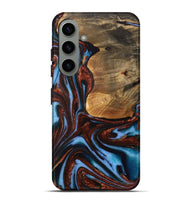 Galaxy S24 Plus Wood Live Edge Phone Case - Gilford (Teal & Gold, 731786)