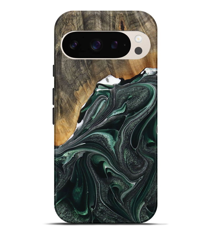 Pixel 9 Pro XL Wood Live Edge Phone Case - Ellissa (Green, 731787)