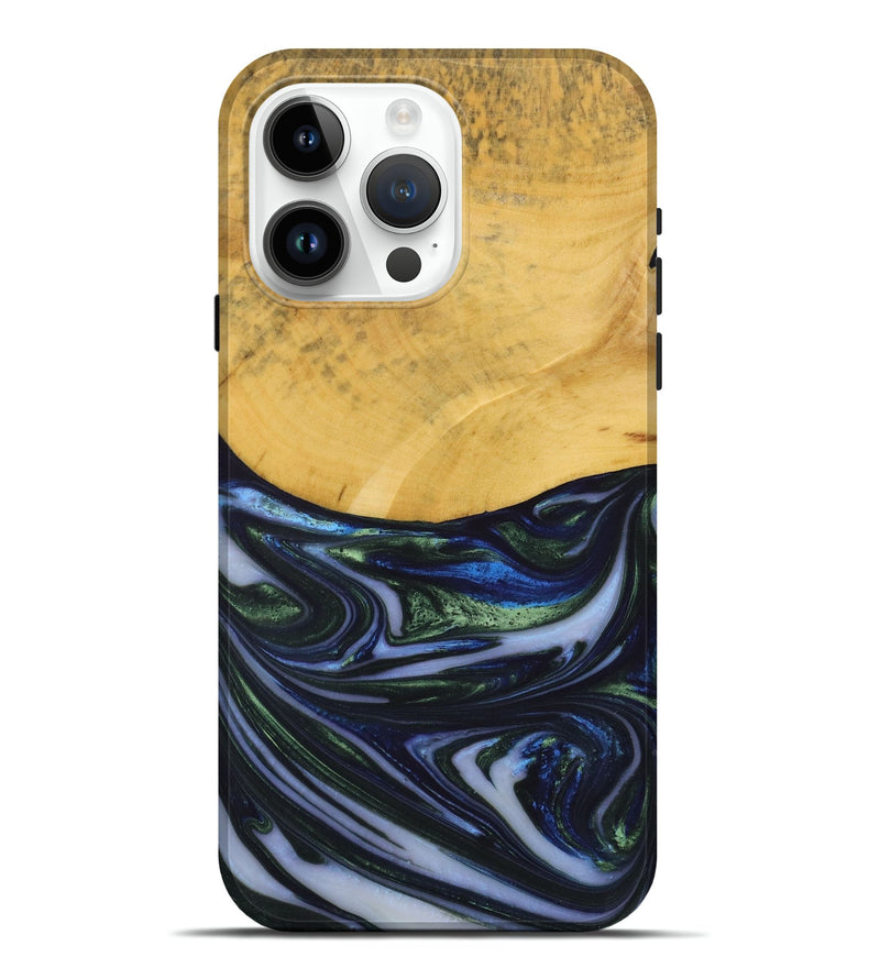 iPhone 15 Pro Max Wood Live Edge Phone Case - Nolana (Blue, 731788)