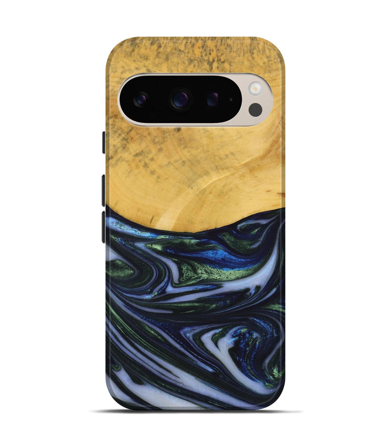 Pixel 9 Wood Live Edge Phone Case - Nolana (Blue, 731788)