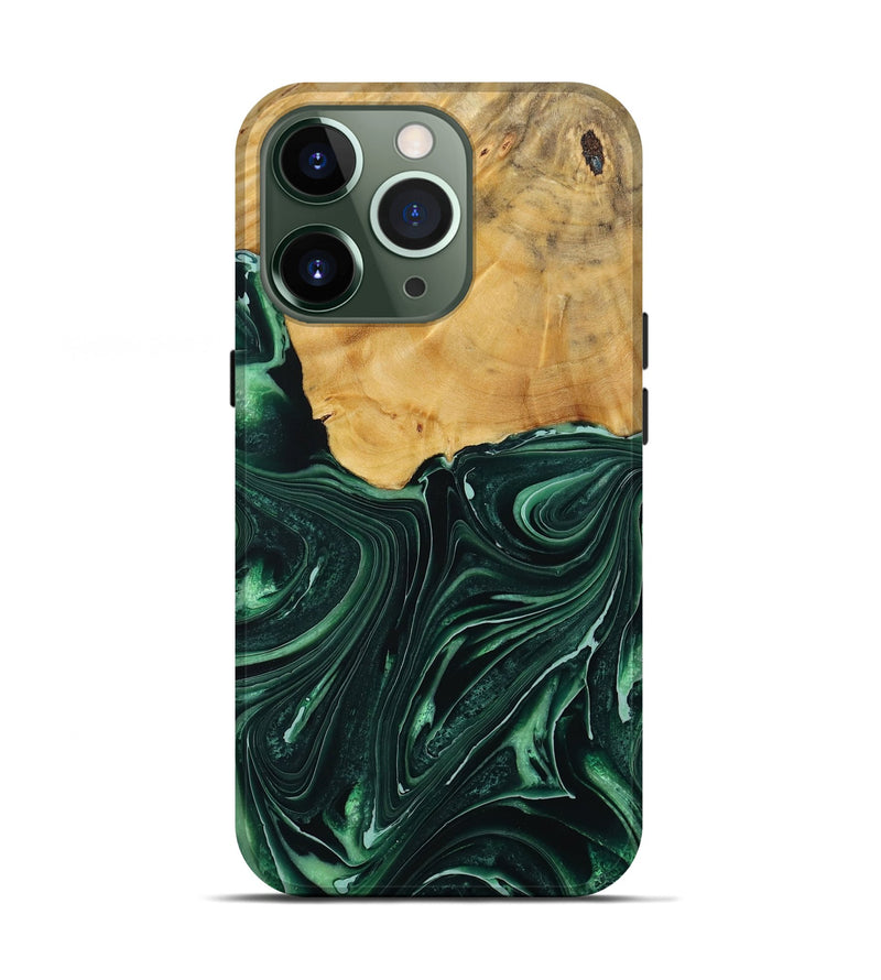 iPhone 13 Pro Wood Live Edge Phone Case - Padriac (Green, 731789)