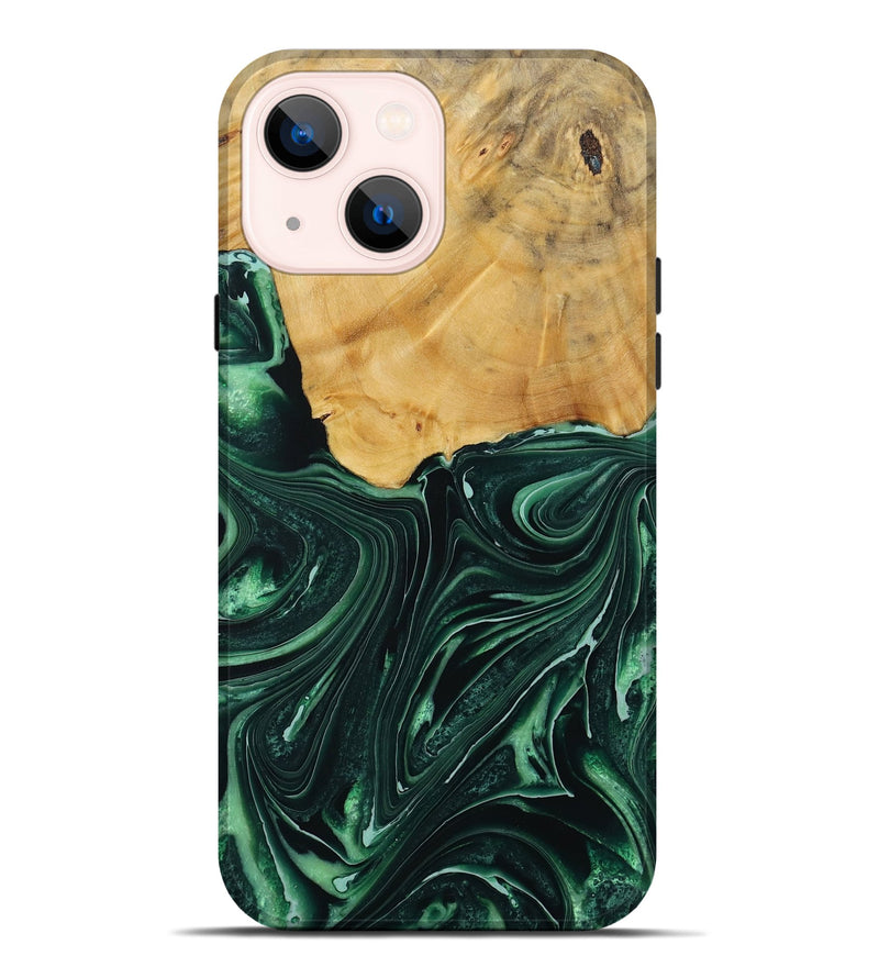 iPhone 14 Plus Wood Live Edge Phone Case - Padriac (Green, 731789)