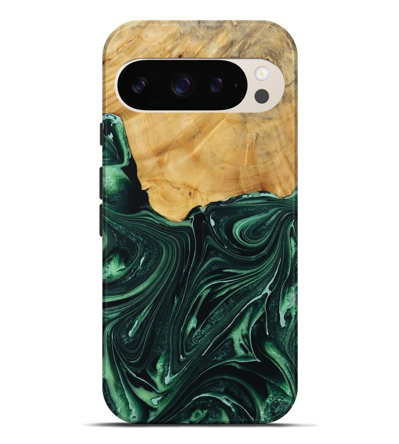 Pixel 9 Pro XL Wood Live Edge Phone Case - Padriac (Green, 731789)