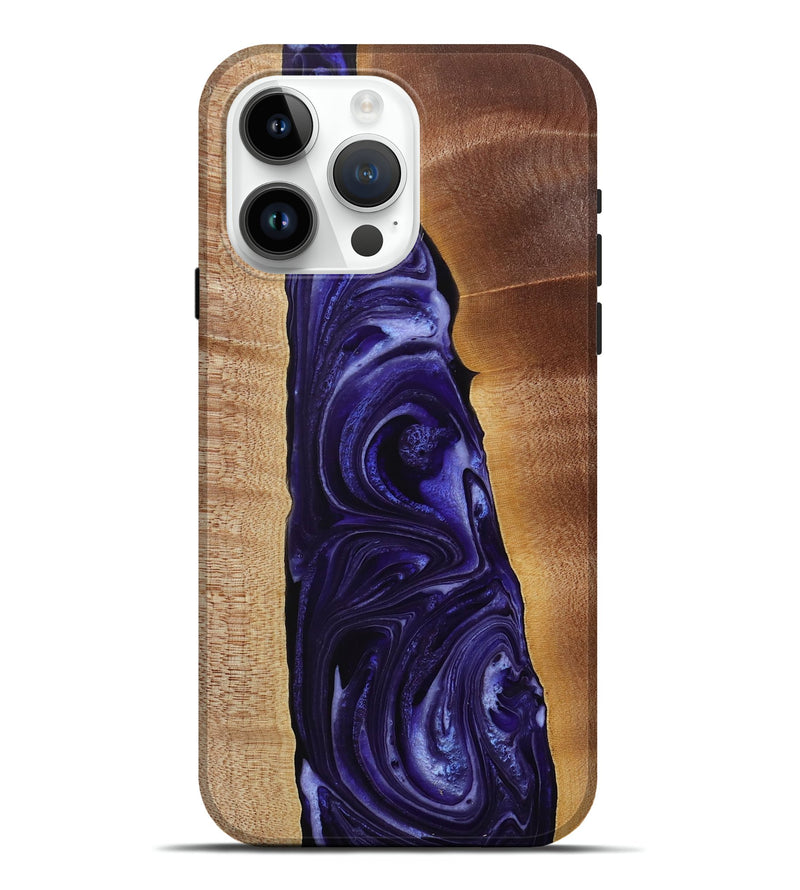 iPhone 15 Pro Max Wood Live Edge Phone Case - Shaili (Purple, 731790)