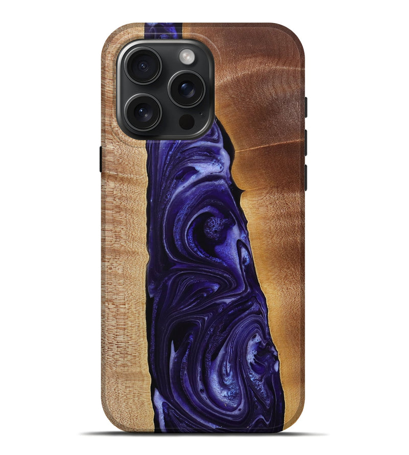 iPhone 16 Pro Max Wood Live Edge Phone Case - Shaili (Purple, 731790)