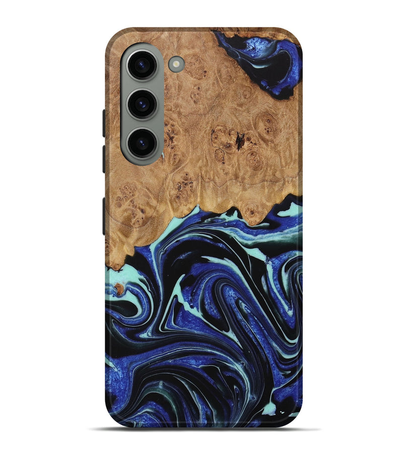 Galaxy S23 Plus Wood Live Edge Phone Case - Ranee (Blue, 731791)