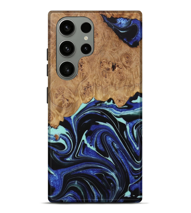 Galaxy S23 Ultra Wood Live Edge Phone Case - Ranee (Blue, 731791)