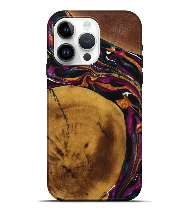 iPhone 15 Pro Max Wood Live Edge Phone Case - Bria (Purple, 731792)