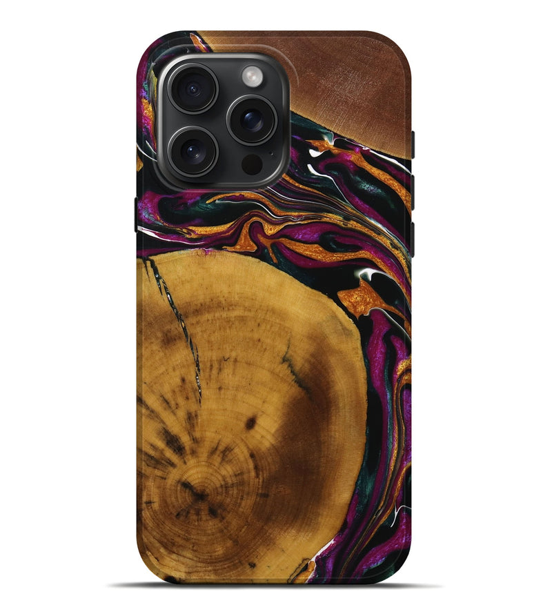 iPhone 16 Pro Max Wood Live Edge Phone Case - Bria (Purple, 731792)