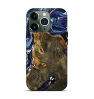 iPhone 13 Pro Wood Live Edge Phone Case - Grayce (Blue, 731794)