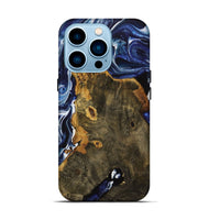 iPhone 14 Pro Wood Live Edge Phone Case - Grayce (Blue, 731794)