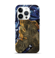 iPhone 15 Pro Wood Live Edge Phone Case - Grayce (Blue, 731794)