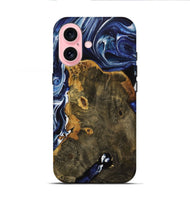 iPhone 16 Wood Live Edge Phone Case - Grayce (Blue, 731794)