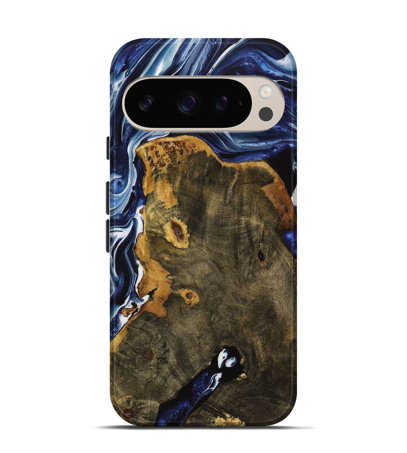 Pixel 9 Wood Live Edge Phone Case - Grayce (Blue, 731794)