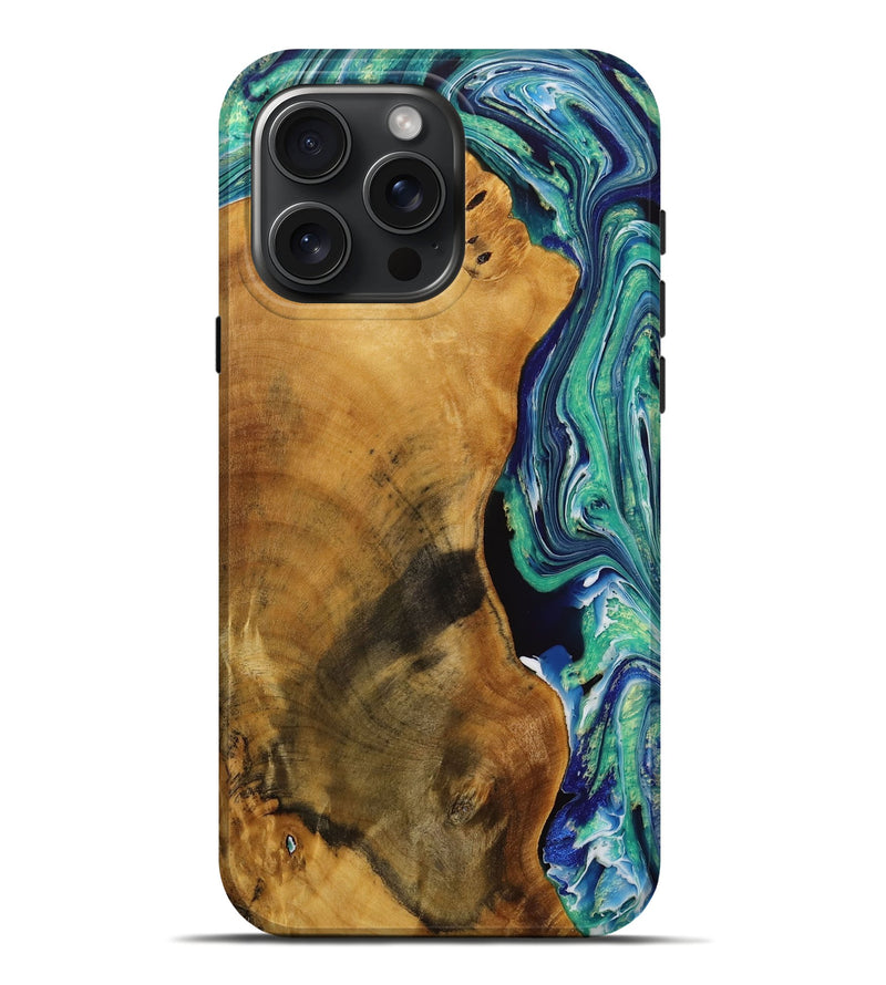 iPhone 16 Pro Max Wood Live Edge Phone Case - Lavonda (Green, 731795)