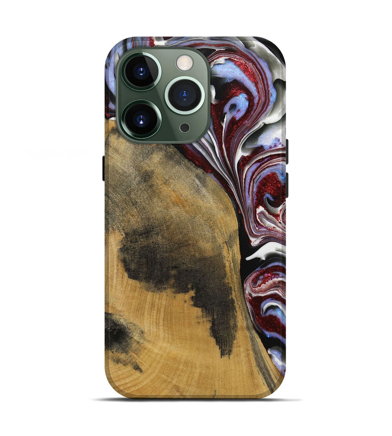 iPhone 13 Pro Wood Live Edge Phone Case - Kessley (Red, 731796)