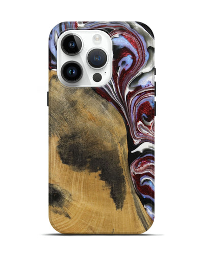 iPhone 15 Pro Wood Live Edge Phone Case - Kessley (Red, 731796)